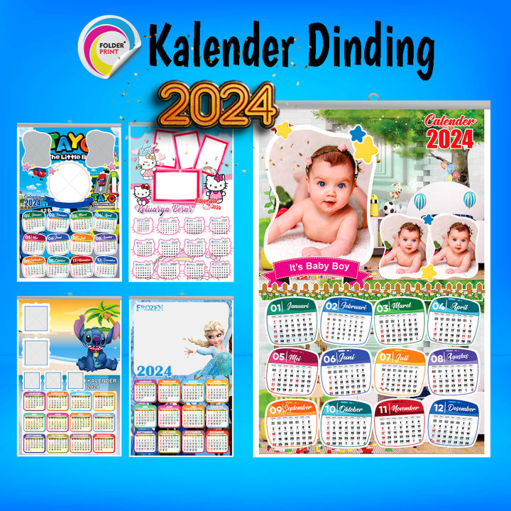 Cetak Kalender Dinding Custom Foto Karakter Free Design Part 2 | Lazada ...