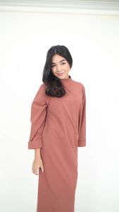 Forest x Hatta Dolmat Ladies Woven Long Sleeve High Neck Midi Dress | Baju Perempuan - 885033