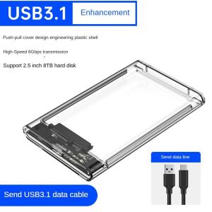 2.5-inch USB 3.0 External Hard Drive Enclosure Type-C to SATA Adapter for Laptop Compatible with SATA SSD HDD Enclosure