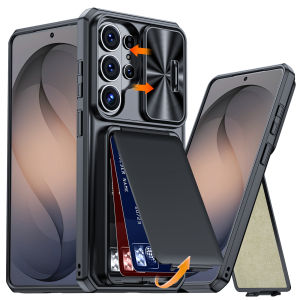 618 Hot Deals For Samsung Galaxy S26 Ultra Phone Casewith Cards Holder (FIFD Blocking) Shockproof Wallet Phone Case-Purple