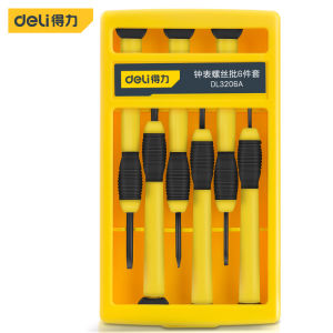deli | DELI 6Pcs Precision Screwdriver Set Magnetic Slotted Phillips Watch Screwdriver Set Eyeglasses Phone Electronics Repair Tools