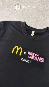 [Adult/Kid] McD x NewJeans McDonalds Idol Bunnies Hyein Haerin Danielle Hanni Minji Tshirt Tee Baju (Custom Name/Text)