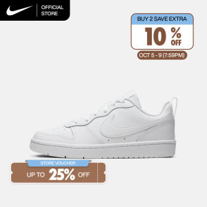 Nike Court Borough Low 2 Big Kids Shoes - White [BQ5448-100]
