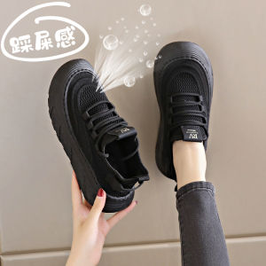 Comfortable Mesh Sports Shoes Womens Work Shoes Soft Bottom Anti-Slip Breathable Summer New Style Black Flats Casual Shoes
