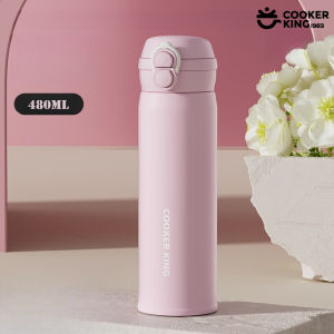 COOKER KING | COOKER KING 480ML Double Drink Thermos Cup 316/304 Stainless Steel+PP Minimalist Style Straw Cup Waterbottle Couple Cup Gift