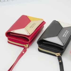 ABC BAGS #9010 TRENDIES WALLET LEATHER MATERIAL FOR WOMEN WITH ZIPPER AND BIFOLD  WALLET