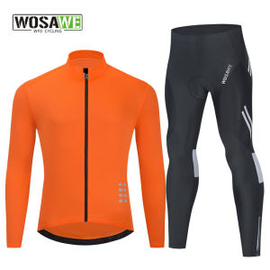 WOSAWE | Mens Spring Fall Moisture Wicking Long Sleeve Thin Cycling Jersey