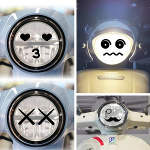 1PCS Piaggio Vespa Sprint GTS 300 Smiley Sticker Emoji Motorcycle Headlight Decal Cute Funny Scooter Sticker