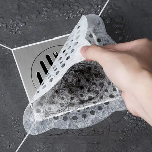 5/10Pcs Disposable Floor Drain Paste Hair Filter Stickers Kitchen Bathroom Sewer Anti-Block Filter Mat Home Cleaning Supplies