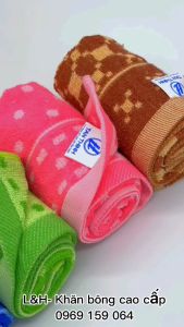 Khăn mặt chấm bi trám Tân Thịnh KT 30x50cm