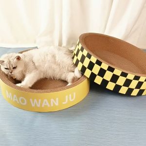 apanese Oval Cat Scratcher Corragated Paper Scratching Board Bowl Bed Tempat Tidur Manan Papan Gorek Kucing