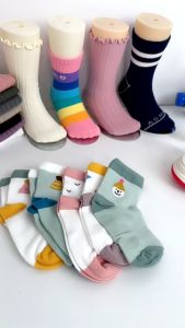 (0-12Tahun)Kaos Kaki Anak Laki Laki Perempuan 5 IN 1 ( 5 Pasang / Bks ) Bahan katun combed