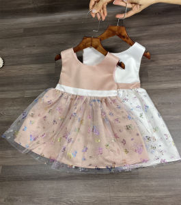 Đầm công chúa bé gáiváy trẻ em hai lớp phối lưới cao cấp SHOPMINAKIDS size từ 1-8 tuổi (8-35kg)