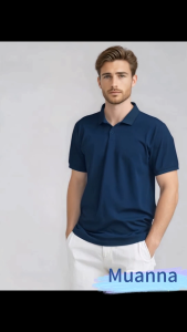 Mens simple POLO shirts with refreshing lines fashionable and versatile POLO shirts for men and women white T-shirts