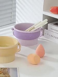 3-In-1 Silicone Makeup Brush Cleaner Mat & Drying Rack - Cosmetic Brush Cleaning & Air Dry Tool Beauty Tool Organizer Kit