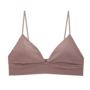 French Triangle Wireless Deep V Strap Back Large-to-Small Effect Bra