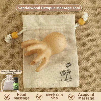 IMLUCKY | Natural Beechwood Octopus Shaped Massage Comb Deep Massage