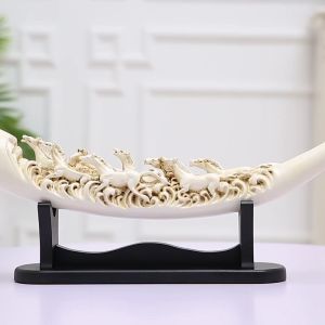 เครื่องประดับงาช้างสร้างสรรค์ งานฝีมือเรซิน โชคดีใหม่สไตล์จีนห้องนั่งเล่นตู้ทีวีตกแต่งสำนักงานการศึกษาสไตล์แห่งชาติ