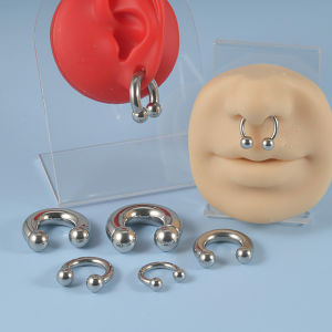 1PC 316L Surgical Steel Horseshoe Hoop Nose Septum Ear LipPiercing C Shped Internal Thread Ear Weight Hanger Strenghted Jewelry