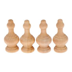 EELHOE | 4pcs Small Bridge Solid Wood Balusters For Home Decor Craft Projects Furniture Stabilizers Wood Crafts Dining