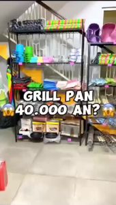 SQUARE GRILL PAN 20 CM - TEFLON WAJAN BAKARAN SATE SERBAGUNA