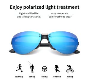 Sunglasses Clips Aviator Polarized Mirrored Lenses for Men Womens UV Blocking Clip-On Sunglasses Eyewear Clips