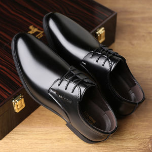 Mens Work Shoes Summer Soft Bottom Breathable Glossy round Head Business Casual Shoes Suitable for Suit Large Size