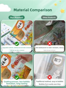 MANDAIYANGGUANG | Transparent Self-Adhesive Book Cover for Elementary and High School Students 16K/A4