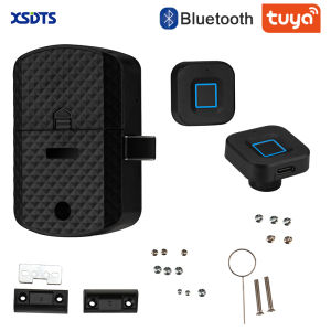 XSDTS Biometric Tuya App Fingerprint Lock Black Keyless Cabinet Smart Door Lock Drawer Locks Anti-theft Long Standby Time
