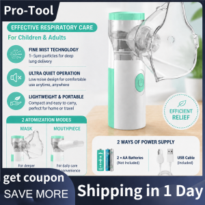 Home Medical Grade Handheld Nebulizer Machine Rechargeable Portable Nebuliser Inhaler Super Large Mist Volume for Household Use