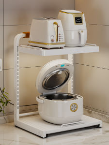 Multi-Functional Pull-Out Shelves for Rice Cooker And Air Fryer Small Appliances Kitchen Storage Rack Layered Organization