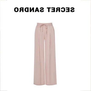 Oajer Flagship Store Womens High Waist Draped Floor-Length Casual Pants Loose Feel Versatile Wide Leg Commute Style