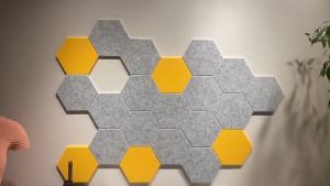 Hexagonal Sound Absorbing Panel Wall Stickers For Home Decoration Sound Insulation Acoustic Panel 30x26CM