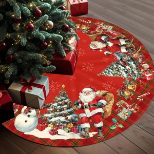 Váy Cây Thông Noel VIKAMA Với Thiết Kế Ông Già Noel Và Tuần Lộc Thảm Trang Trí Lễ Hội Trong Nhà & Ngoài Trời Cho Các Bữa Tiệc Ngày Lễ