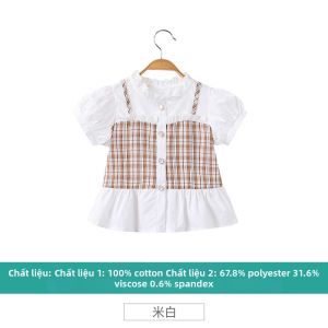 Hamqi | Áo Sơ Mi Gồm 2 Mảnh Phong Cách Vintage Cho Bé Gái