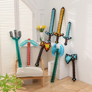 สไตล์พิกเซลของเล่นอัญมณีดาบดาบทองของเล่นเด็กเกม Inflatable อุปกรณ์ดาบคริสต์มาสของขวัญ