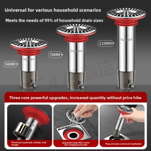 MONLEYTA | German Drain Pipe Stainless Steel Core Repair Special Extension Tube Bathroom Sewer Anti-Odor Device Straight Fall Drain