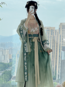 Original Yang Xiangyi Song Dynasty Hanfu Womens Middle China Style Suspender Skirt Pleated Waist Spring Summer Ancient Costume Daily Set