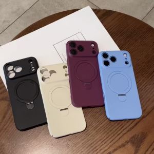 szhaiyu | Liquid Silicone Bracket Phone Case for IPhone 18 17 16 15 14 13 12 Pro Max 16 15 Plus for Magsafe Magnetic Ring Stand Cover