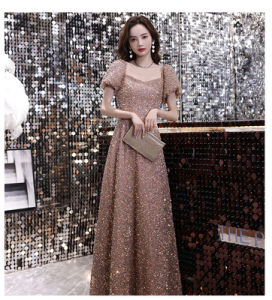 Sequin Fishtail Dress Red Heavy Industry Evening Dress Womens Summer Elegant High-End Classy Banquet Host Elegant