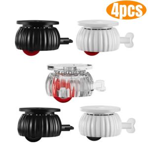 4pcs/Set Self-Adhesive Caster Wheel with Brake360° Swivel Universal Pulley WheelsMute Furniture Roller for Storage Box Cabinet