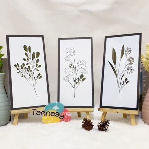 TENNESY HIASAN DINDING FLOWER BUNGA FRAME WALL DECOR 15x30CM PAJANGAN KAYU POSTER DEKORASI DINDING KAMAR TIDUR RUMAH