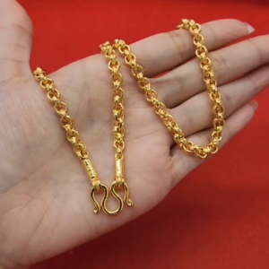 สร้อยคอทอง ลายผ่าหวายกลมตัดลาย ความยาว 24 นิ้ว เทียบเท่า 2 บาท ชุบทอง ดีไซน์สวย ดูดี สวยเป๊ะ แฟชั่น ใช้ได้ทุกโอกาส