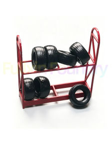 1:64 Resin Tire Rack Car Service Station Model with 7 Tires