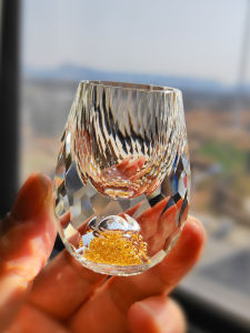 FLOWER MOO | Gold Foil Crystal Glass High-End Small Shot Cup Home Use