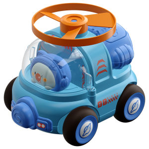 Push away the car cute cartoon friction driving toy childrens interactive puzzle bamboo dragonfly rotating toy car with whistle birthday gift toy for children