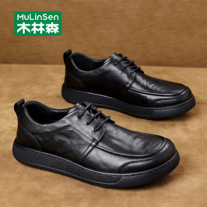 Mulinsen | Giày Nam Da Thật Mũi Rộng Phong Cách Kinh Doanh Dạo Phố Mới Thu