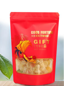 New Year Candy Packaging Bag Red Festive Thickened Self-Sealing Food Plastic Melon Seeds Pistachio Dried Fruit Peanut Bag