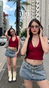 Angel top เสื้อครอปคล้องคอ (6022)