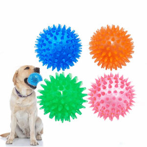 2.5” Squeaky Dog Toy Balls Floating Dog Pool Balls Spiky Dog Balls Water Toys Durable Interactive Fetch Toys for Puppy